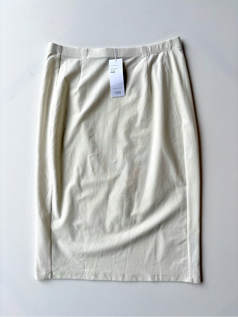NWT Eileen Fisher K/L Stretch Pencil Skirt in Bone - Picture 3 of 9